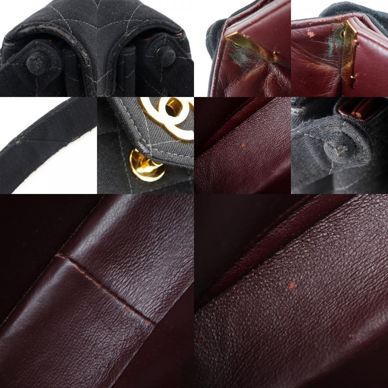 Chanel Matelasse Coco Mark Cotton Black Women's Shoulder Bag