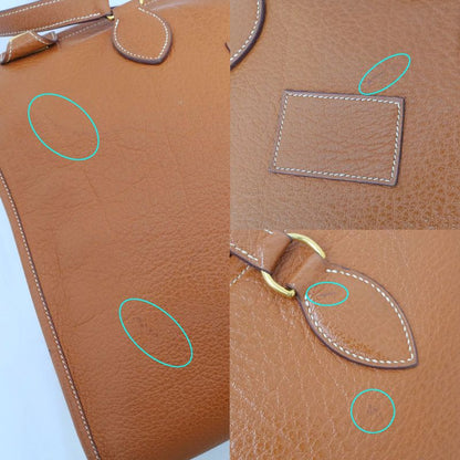 Hermes Cabas 40 Shoulder Tote Bag Gold Chable Coromandel OY Engraved