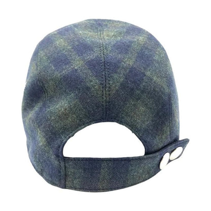 12169 Hermes Casket Nevata Punk Corrige Wool Check Cap Hat