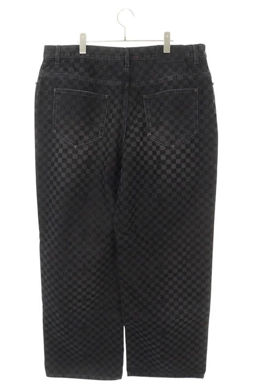 Louis Vuitton 25SS Rm251m CCU Hsd71w Flocked Damier Wide Denim Pants Men 40
