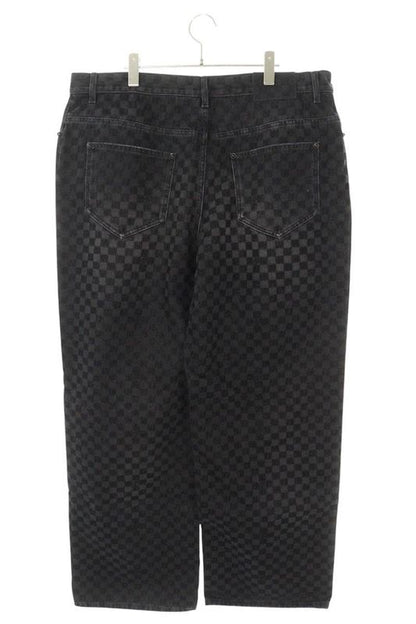 Louis Vuitton 25SS Rm251m CCU Hsd71w Flocked Damier Wide Denim Pants Men 40