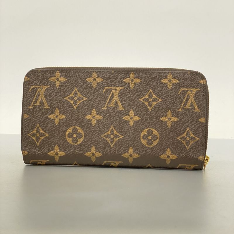 Louis Vuitton Long Wallet Monogram Zippy Wallet M42616 Brown Men Women Unisex