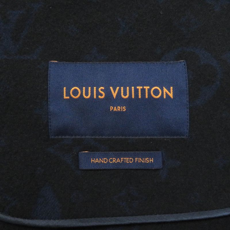Louis Vuitton 22AW Hjc55e 100% Wool Lining Monogram Chester Coat Navy 44 With