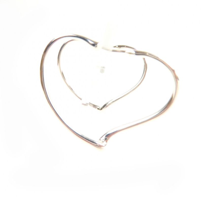 Tiffany & Co Elsa Peretti Small Open Heart Hoop Earrings Ag925