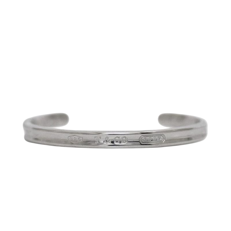 Tiffany & Co Bangle Cuff Narrow Silver 1837 Polished