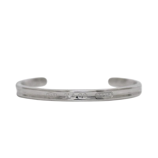 Tiffany & Co Bangle Cuff Narrow Silver 1837 Polished