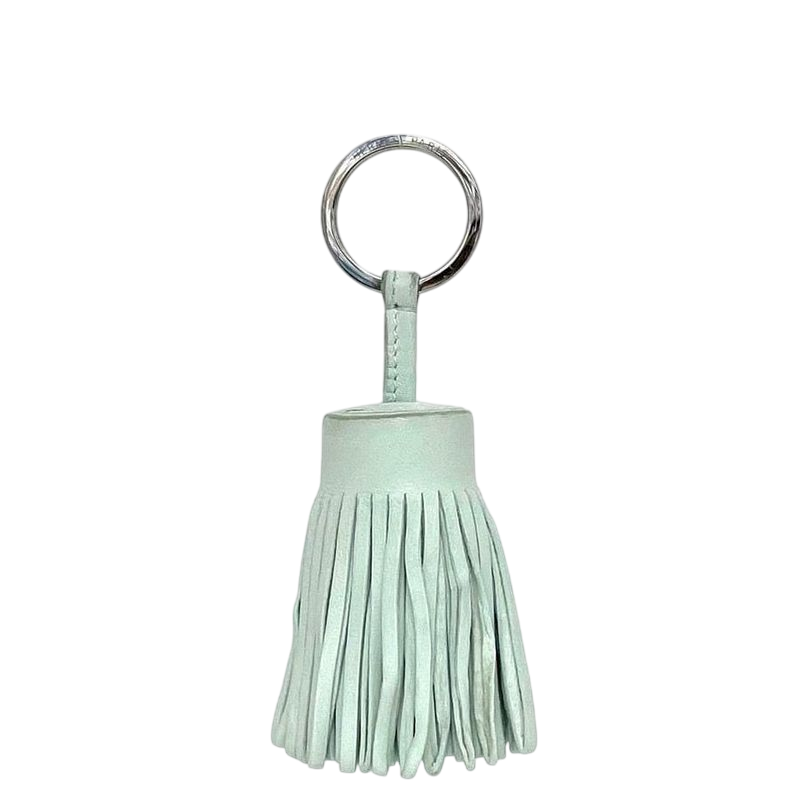 Hermes Key Ring Carmen Light Green Excellent Condition Leather Preowned