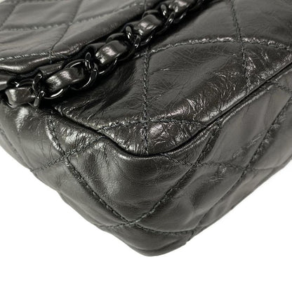Chanel Shoulder Bag Luxury Linematelasse Dark Gray Chain Shoulder/black