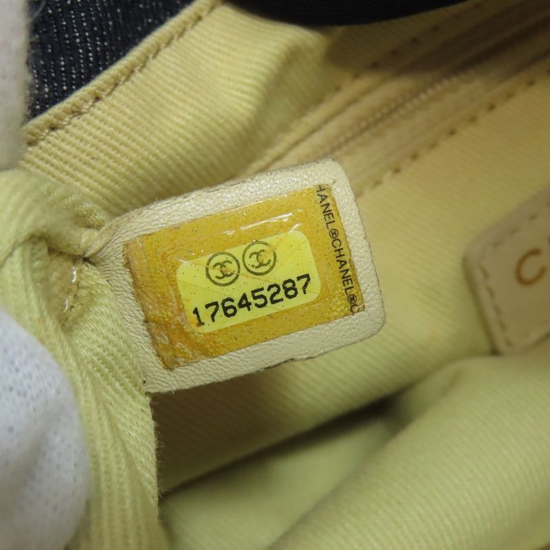 Chanel Deauville Gold Hardware Tote Bag Denim Women's