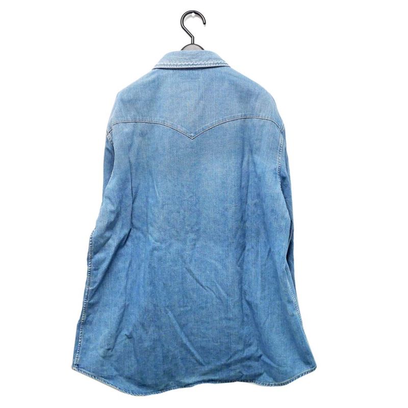 Celine Western Shirt Denim M Size Blue Men's Apparel Clothes