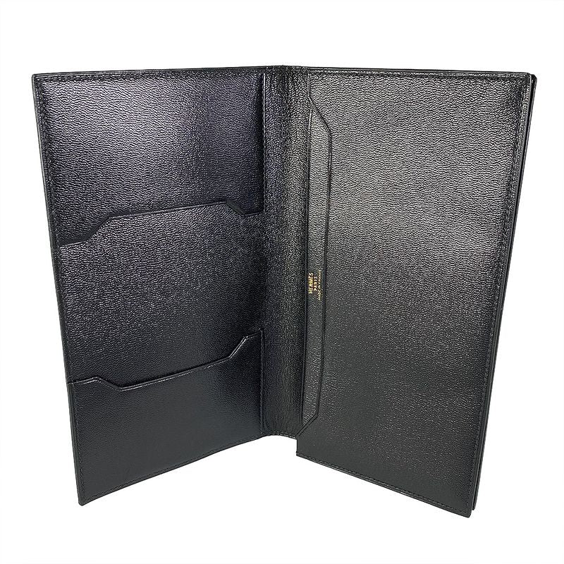 Hermes Bifold Billfold Black Wallet