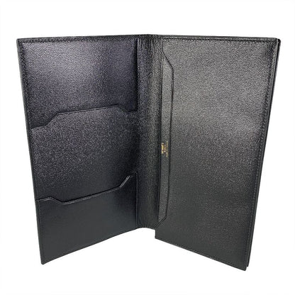 Hermes Bifold Billfold Black Wallet