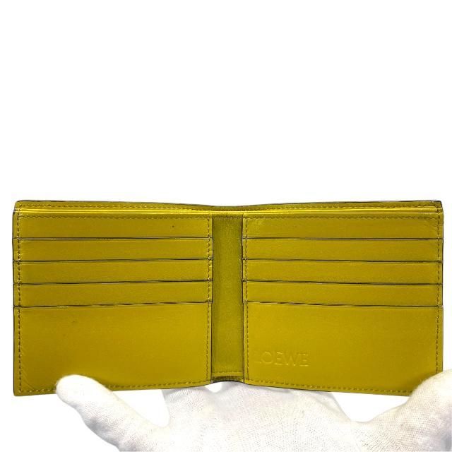 Loewe Wallet Fold Wallet Signature Bifold Compact Wallet Billfold Logo Leather