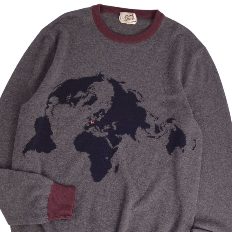 Hermes Knit Sweater Pullover 100% Cashmere