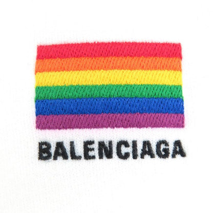 Balenciaga 21AW 651799 100% Cotton Lgbtq Logo Rainbow Embroidery Oversized