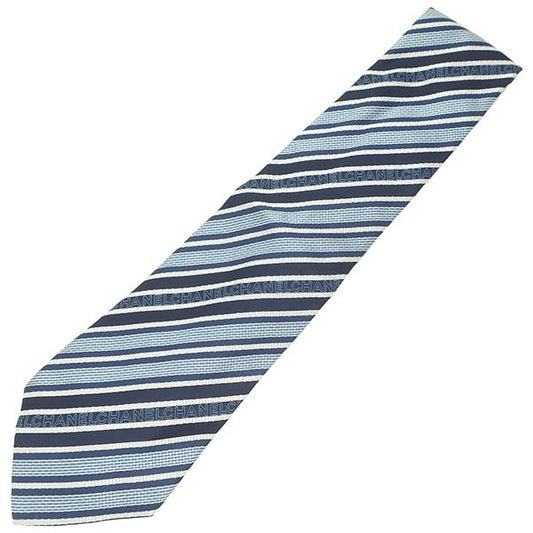 Chanel Necktie Chanel Logo 10cm (3.94in) Silk Navy Blue Navy Blue Diagonal