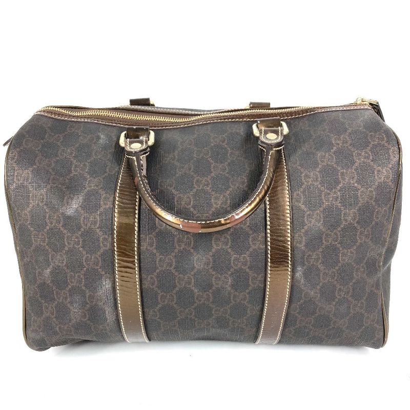 Gucci Handbag GG Plus Logo 193603 Pvc/leather Brown