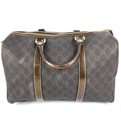 Gucci Handbag GG Plus Logo 193603 Pvc/leather Brown