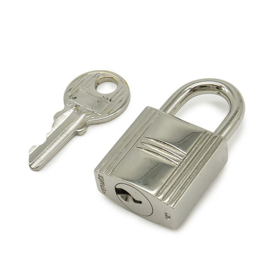 Hermes Cadenas Padlock No121 Key Keyed Metal Silver