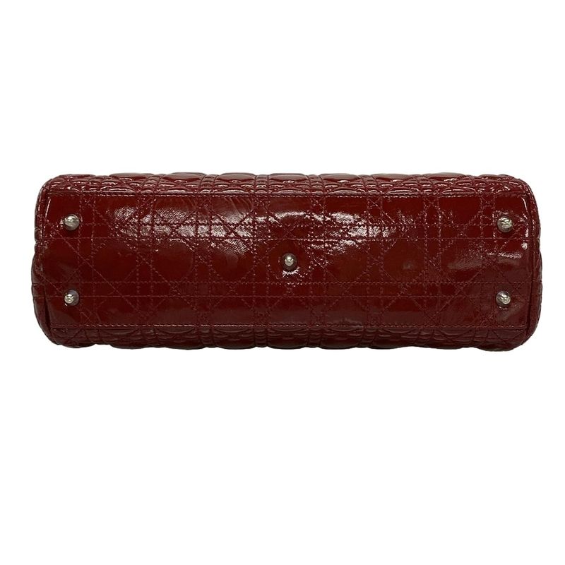 Dior/christian Dior Tote Bag Canage Stitch Red Chain Shoulder Leather