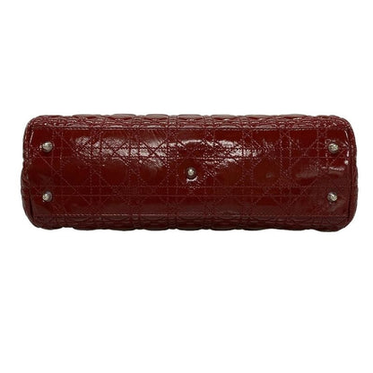 Dior/christian Dior Tote Bag Canage Stitch Red Chain Shoulder Leather