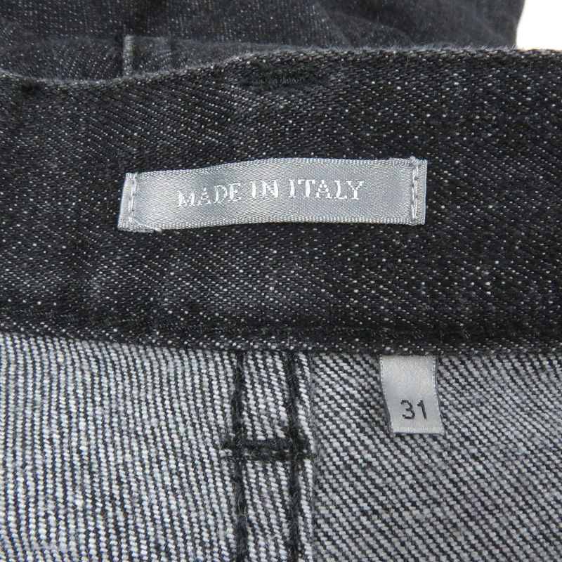 DIOR 313ds14b315x Logo Patch Leather Patch Button Fly Denim Pants Jeans Black