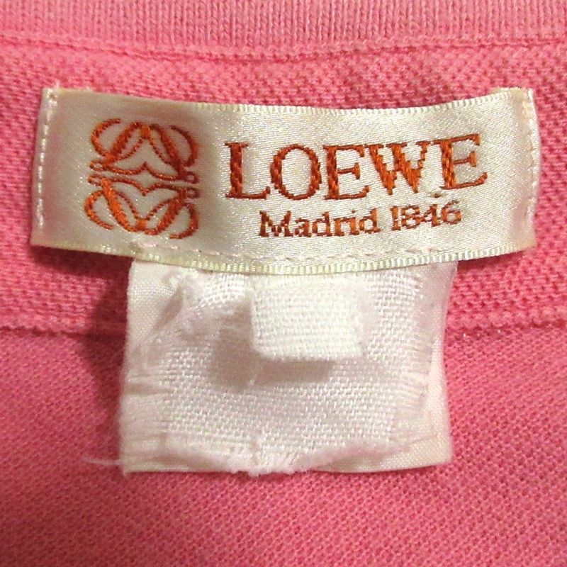 Good Loewe Vintage Short Sleeve Polo Shirt Pink Women's Used
