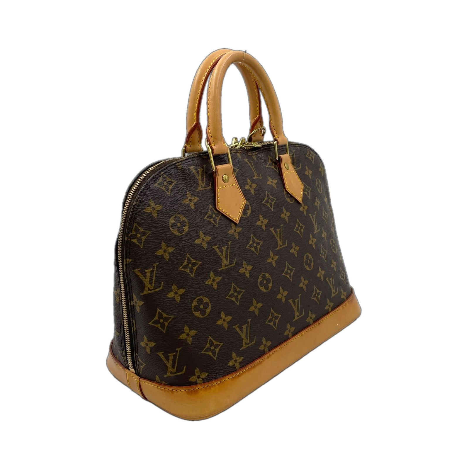 Louis Vuitton Alma PM Monogram Leather Brown Light Handbag Gold — view 2