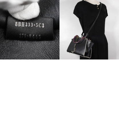 Fendi Petit Trois Jour 2WAY Shoulder 8bh333 Leather Black Ladies Handbag