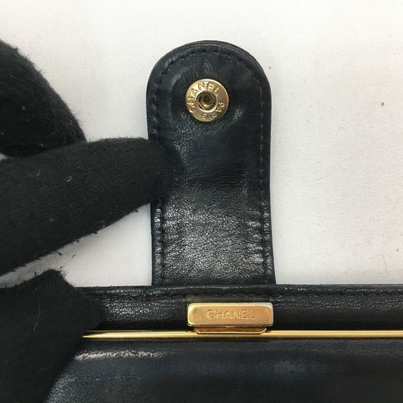 Chanel Women's Bifold Wallet Coco Marc Caviar Skin Black