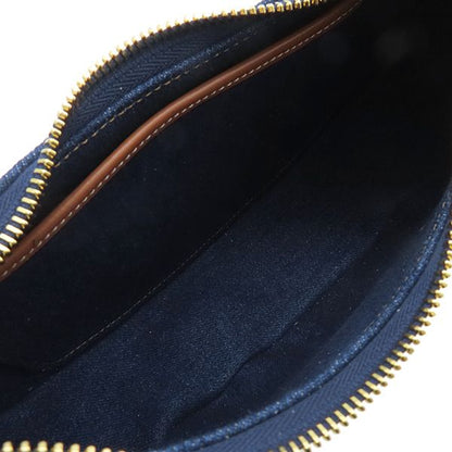 Celine Handbag Ava Denim Calf Navy×tan Gold Hardware Navy Blue Brown 193952dka