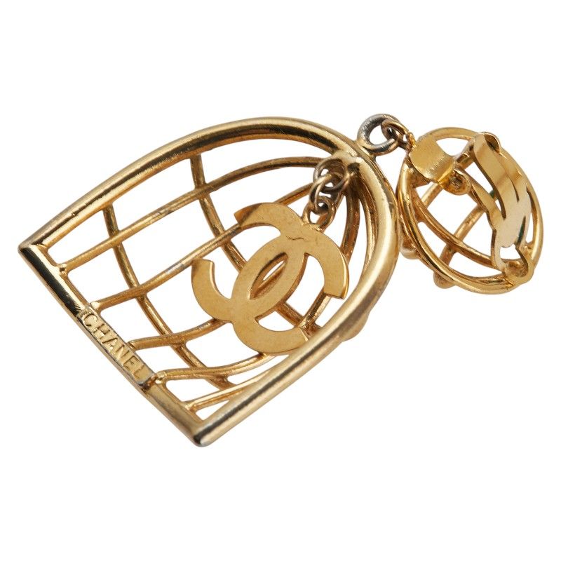 Chanel Vintage Coco Mark Birdcage Gold Plated Ladies Chanel