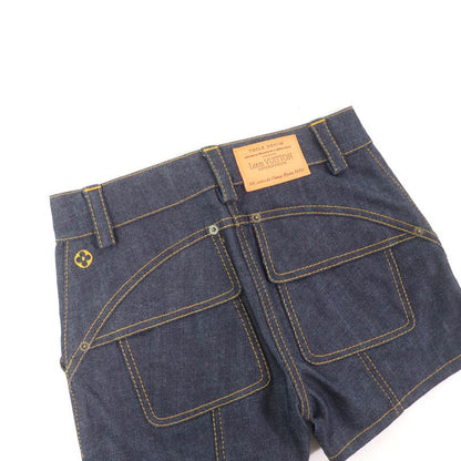 Louis Vuitton Leather Monogram With Logo Patch Flower Stitch Design Denim
