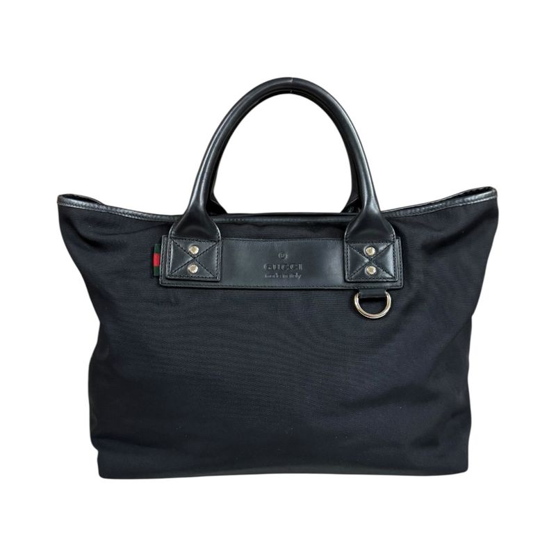 Gucci Sherry Tote Bag Nylon Campus 246394 Black Unisex Gucci  Gucci