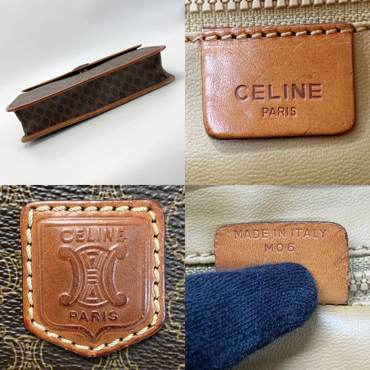 Celine Macadam Pattern PVC Vintage Brown Clutch Bag