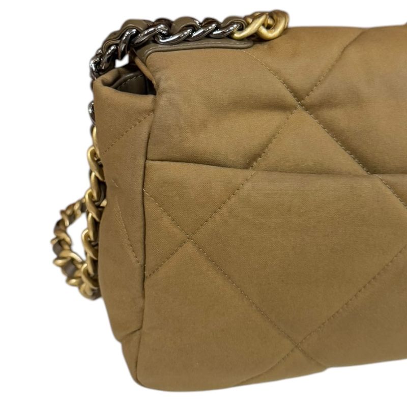 Chanel 19 Shoulder Bag Cotton Canvas As1160 Brown Ladies Chanel  Chanel