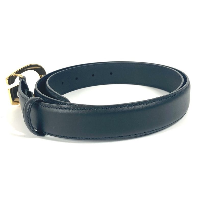 Gucci Belt G Logo Buckle 655566 Leather Black