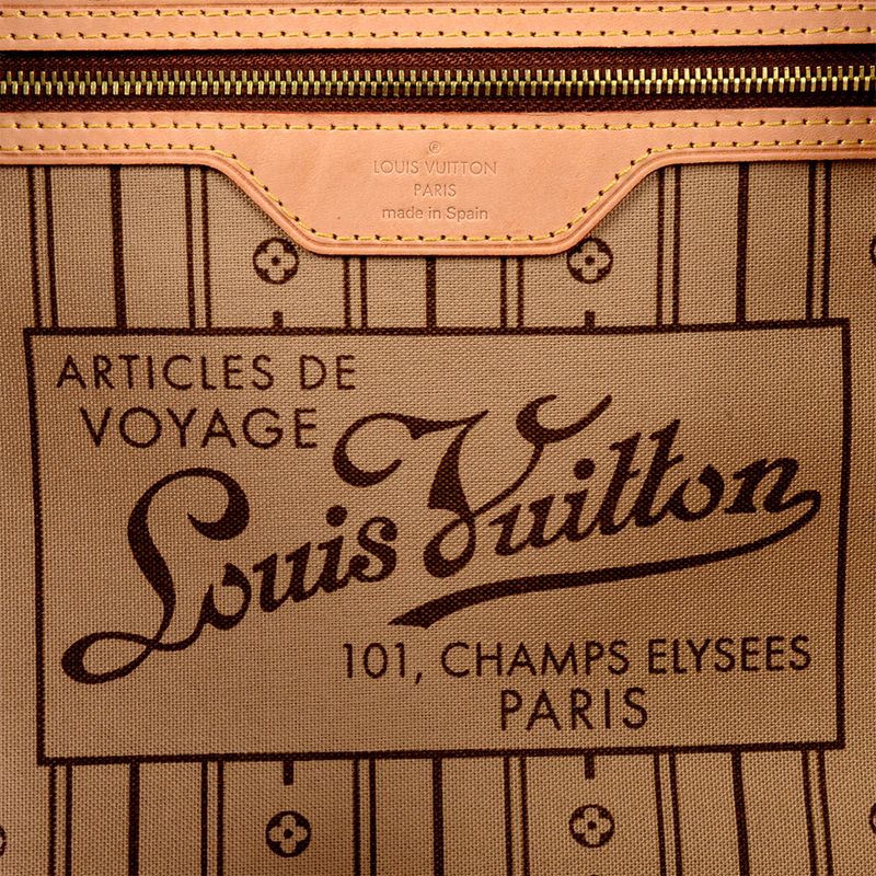 Louis Vuitton Neverfull MM Tote Bag Monogram Canvas M40156 Beige Ca4171