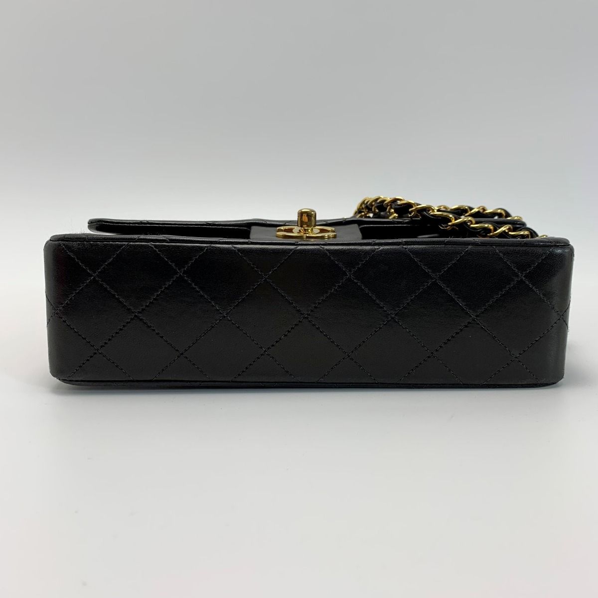 Chanel Matelasse Double Flap Lambskin Black Chain Shoulder Bag