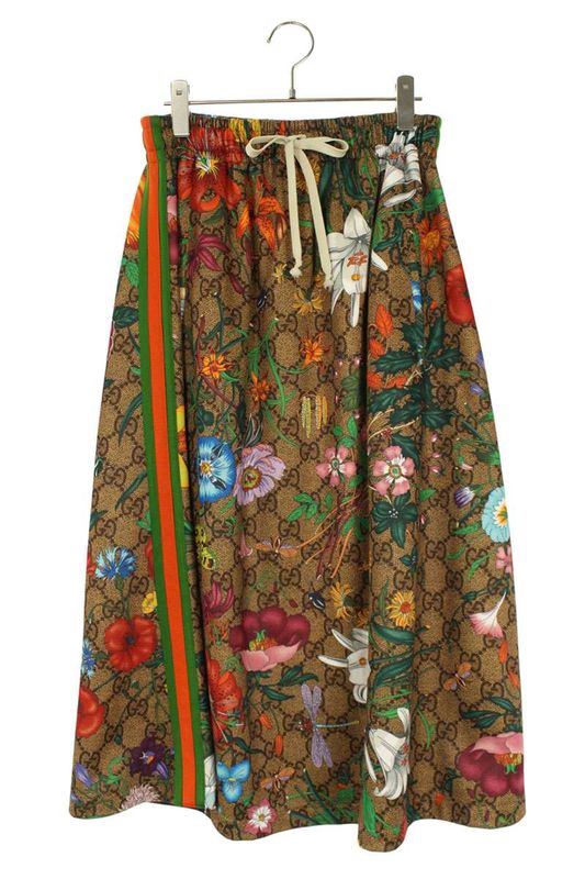 Gucci 609954 Xjb91 GG Floral Print Jersey Skirt Women's M