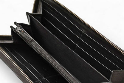 Gucci Wallet Gucci Long Wallet Round Zipper Webline Guccissima Black 408831