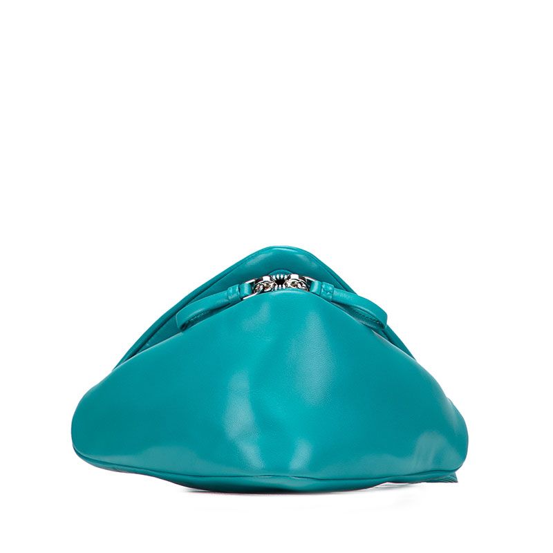 Prada Triangle Handbag Shoulder Bag 2WAY 1ba315 Blue Green Padded Nappa Leather