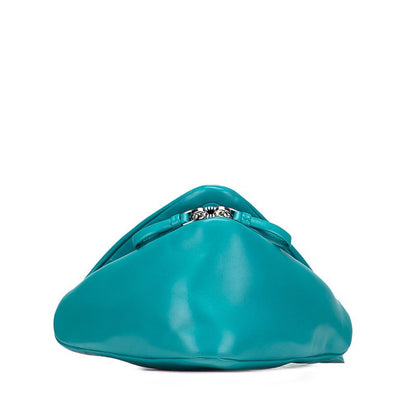 Prada Triangle Handbag Shoulder Bag 2WAY 1ba315 Blue Green Padded Nappa Leather