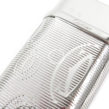 Cartier Godron Happy Birthday 2C Decor Oval Gas Lighter Silver Swiss Made Men's