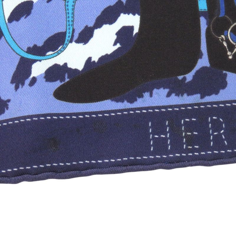 Hermès Carré 40 Monsieur ET Madame Monsieur & Madame Silk Blue Scarf 0821 Hermes