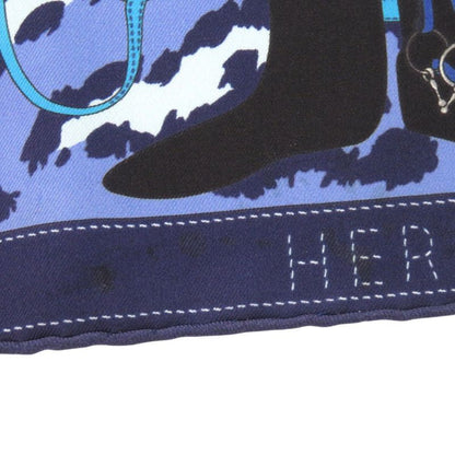 Hermès Carré 40 Monsieur ET Madame Monsieur & Madame Silk Blue Scarf 0821 Hermes
