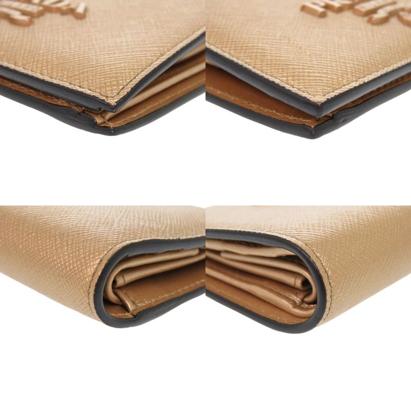 Prada 1mv204 Saffiano Leather Gold Fold Wallet 0933 Prada