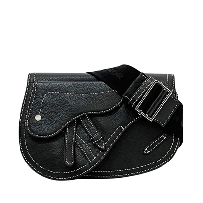 Christian Dior Body Bag Shoulder Bag Black Saddle