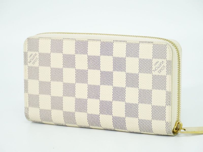 Authentic Louis Vuitton LV Old Shape Zippy Wallet Damier Azure Long Wallet