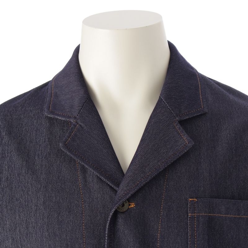 Loewe Denim Wool Calfskin Work Anagram Leather Patch Tailored Jacket Light